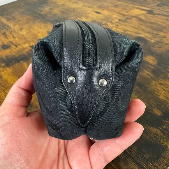 Salvatore Ferragamo Gancino Black Canvas Cosmetics Pouch - Picture 6 of 13